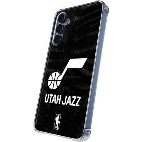 NBA Utah Jazz Black Animal Print Galaxy A35 5G Clear Case